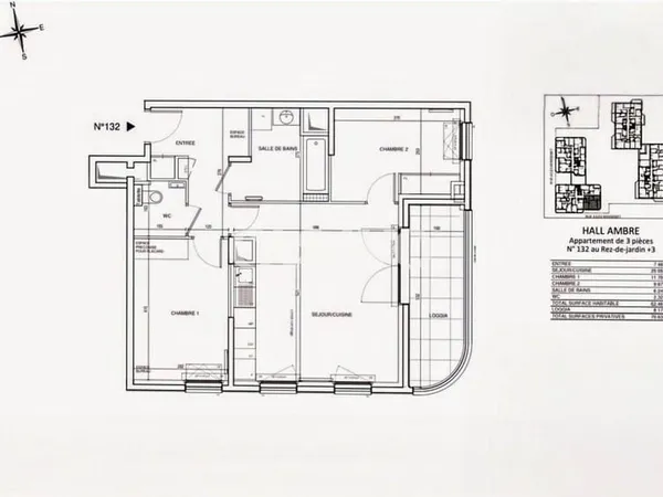 Appartement 3 pièces 62 m²