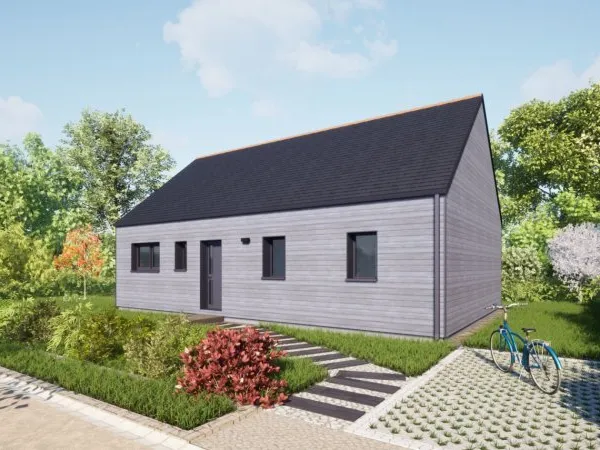 Projet de construction d'une maison bois de 80 m² avec terrain à BEAULIEU-SUR-LAYON (49)