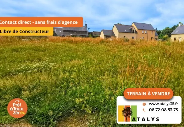 Terrain viabilisé, libre de constructeur