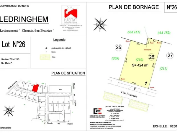 Terrain en lotissement 391 m²