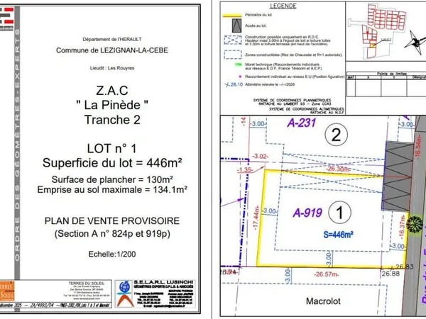 Terrain 446 m²