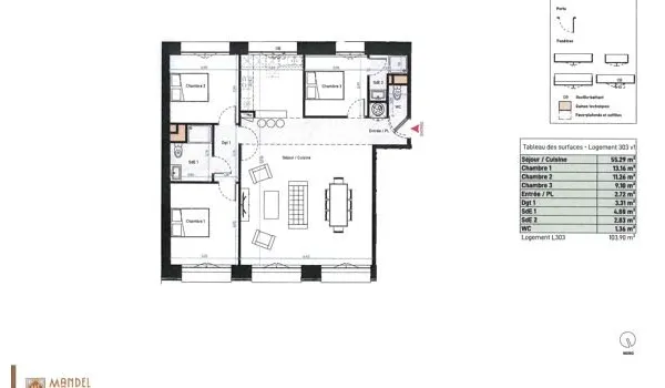 Appartement 4 pièces 103 m²