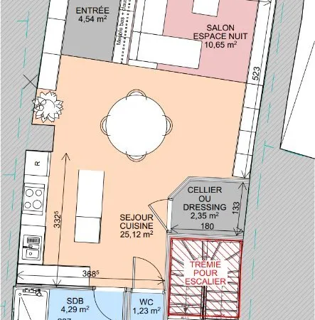 Plateau de 48m2 avec terrasse privative de 20m2, centre Lamb