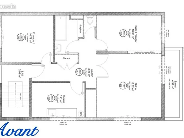 Appartement 3 pièces 60 m²