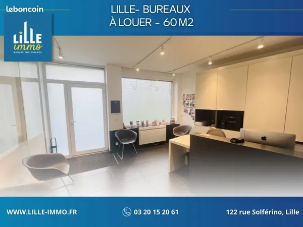 Bureaux 60 m² LILLE