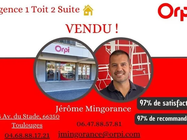 Maison mitoyenne moderne à vendre à Toulouges - 94 m², 3 chambres, jardin et garage