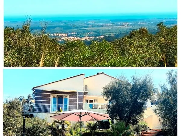 Belle villa 4 faces de plein pied avec vue panoramique sur le CANIGOU, la plaine du ROUSSILLON et la
