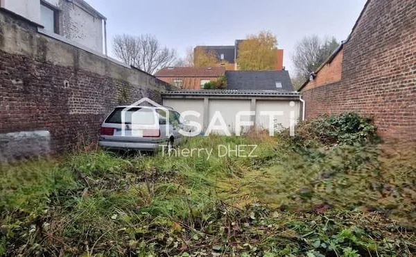 Terrain constructible de 170 m² avec 5 garages - Wattrelos (secteur Mont-à-Leux)