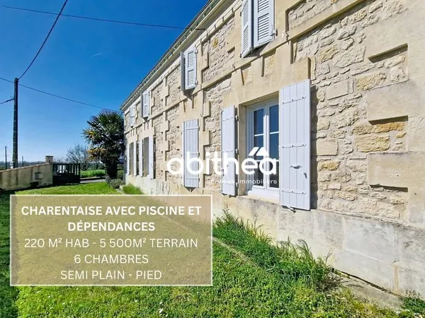 CHARENTAISE rénovée à rafraichir | 5 chambres | piscine | Ga