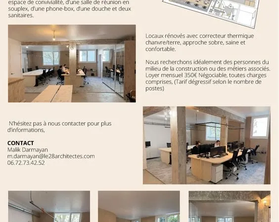 Bureaux à partager / coworking - postes de travail - paris