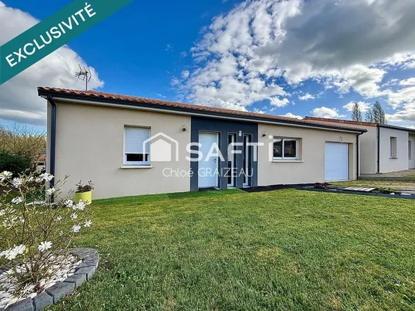 Maison de plain-pied, 73 m² habitables, garage