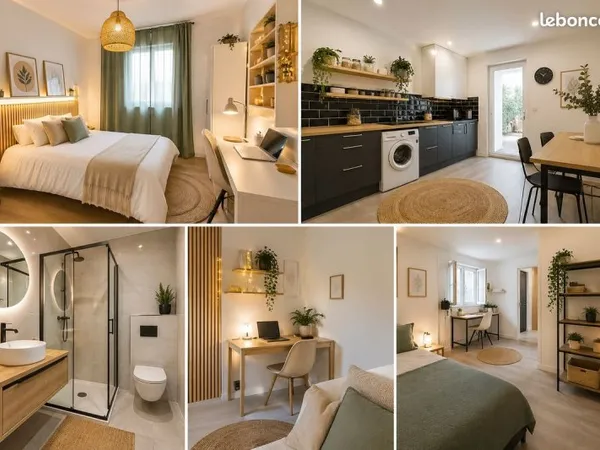 Studio indépendant meublé - Entrée privée + SDB - Parking - Cadre calme & sécurisé (idéal étudiante)