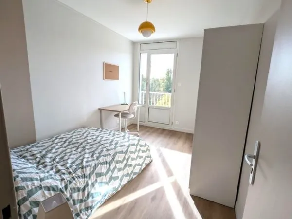 COLOCATION - chambre meublée de 10,55m2 avec balcon Vue Cher