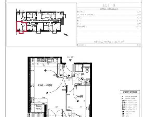Appartement 2 pièces 43 m²