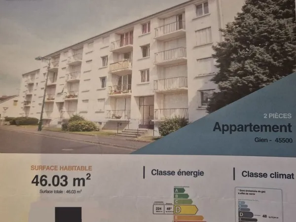 Appartement 2 pièces 46m2