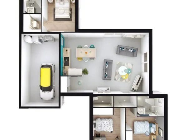 Maison 3 chambres, 2 SDB, Garage à CHALLANS sur un terrain de 400 m²