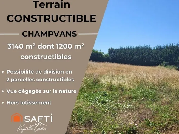 Terrain constructible 3140 m²
