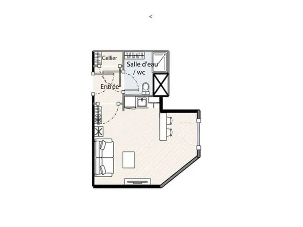 Appartement 2 pièces 14 m²