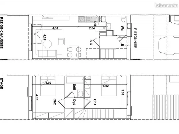 Villa 3 pièces 62 m²
