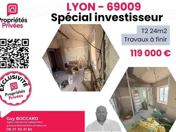 Appartement Lyon 2 pièce(s) 24 m2
