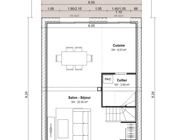 Terrain + maison 87 m²