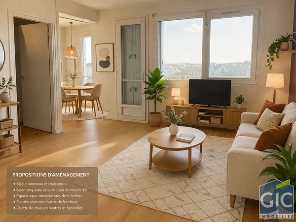 CAEN RD Rue d'Auge Appartement Caen 4 pièce(s) 64.25 m2 au 7 ème étage asc