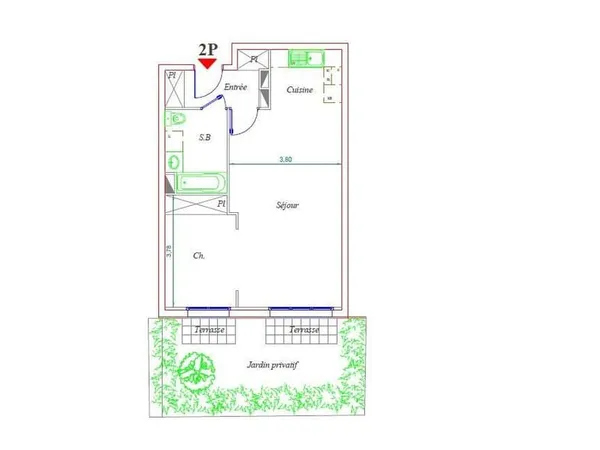 Appartement 2 pièces 49 m²