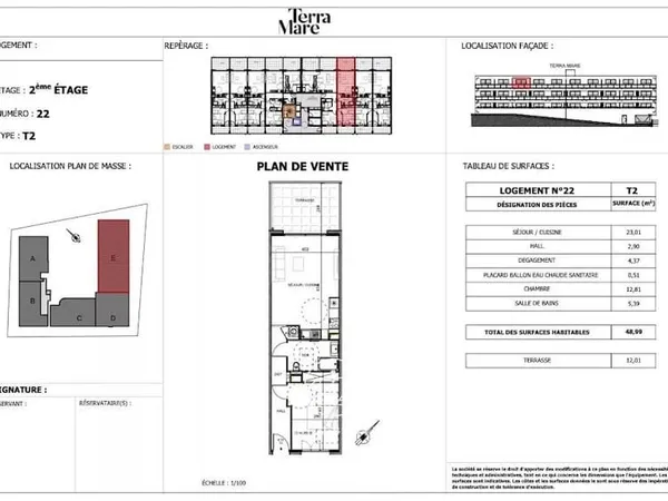 Appartement 2 pièces 49 m²