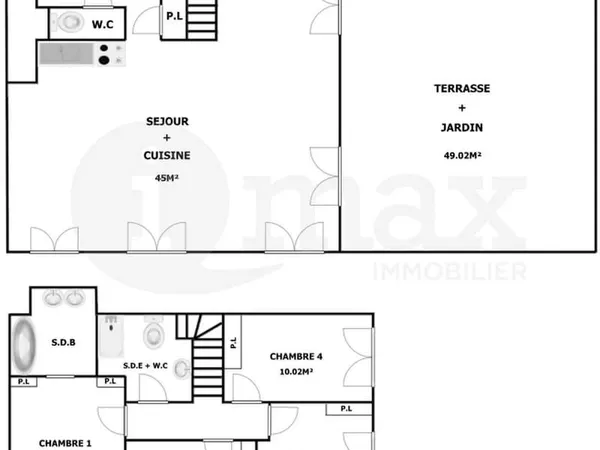 SAINT-OUEN - DUPLEX 5 PIECES DERNIER ETAGE - JARDIN / TERRASSE - 1.030.000€ FAI