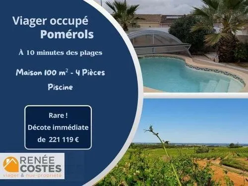Viager occupé - F62-H65 ans - POMEROLS (34810)