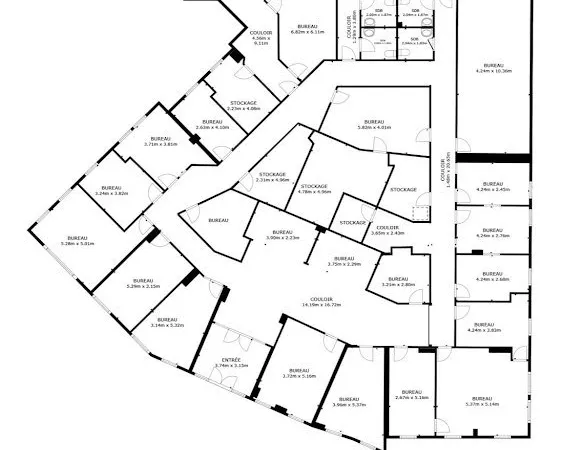 Bureaux 35 pièces 1039 m²