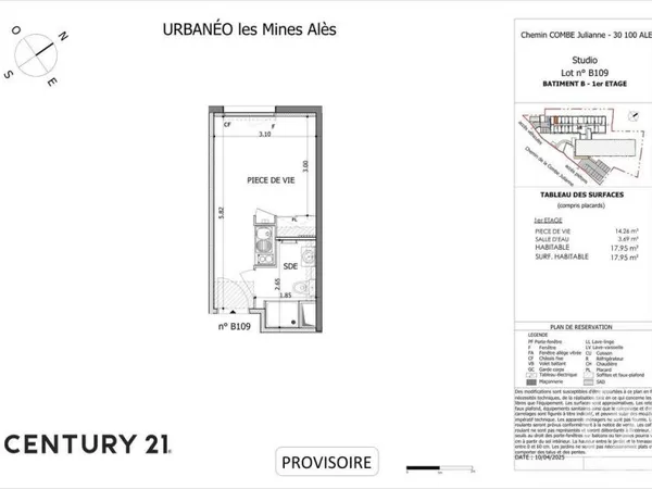 Appartement 1 pièce 17 m²