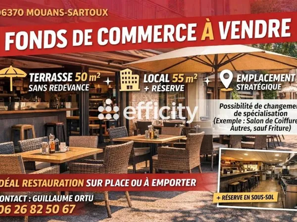 Fonds de commerce 55 m²