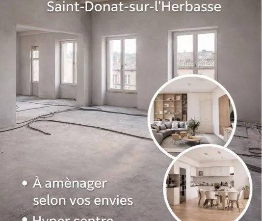 Appartement 60 m² - Plateau à aménager - Hyper centre Saint-Donat-sur-l'Herbasse
