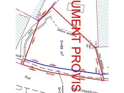 À vendre Terrain constructible de 99 m² - Saint-Esprit
