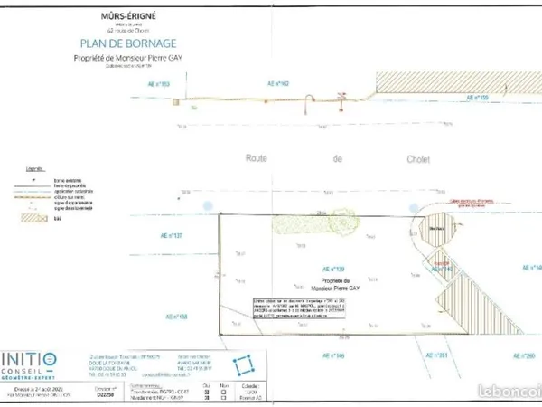 Terrain à bâtir 600m2 MÛRS-ÉRIGNÉ, 160.000