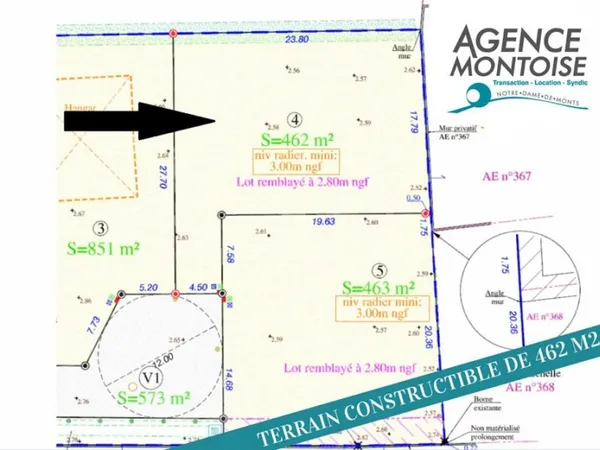Terrain 462 m²