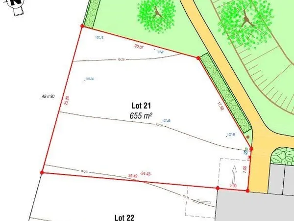 Terrain 655 m² TIGY