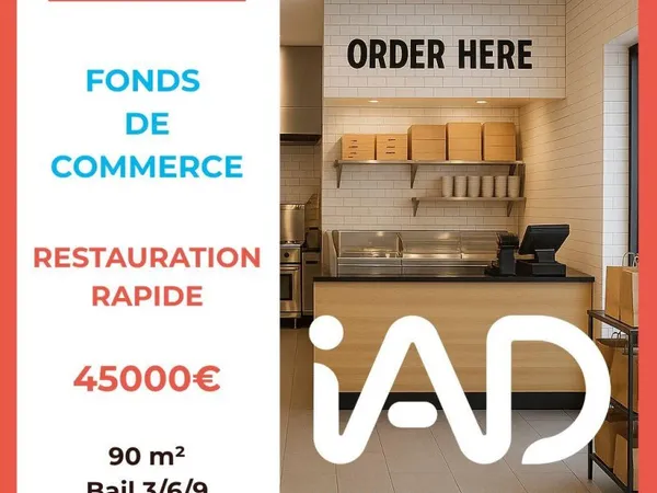 Fonds de commerce 90 m²