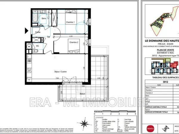 Appartement 3 pièces 65 m²