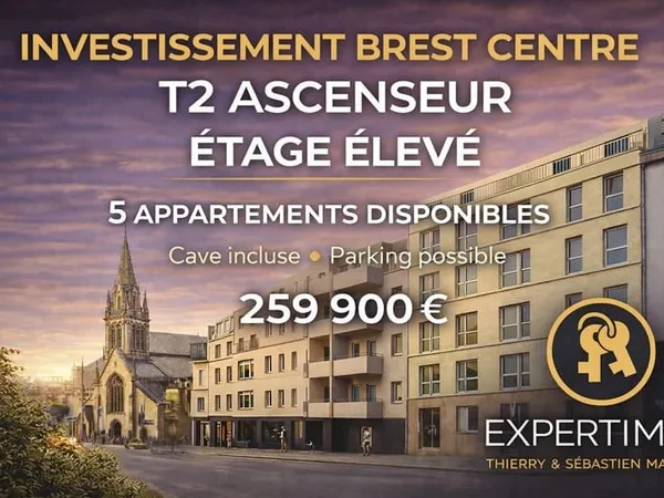 Brest St-Michel T2 44 m2 ascenseur cave