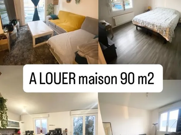 A LOUER T4 maison 90m2 jardin garage