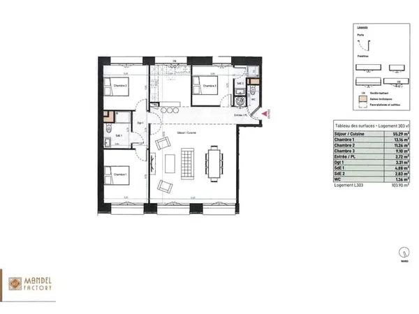 Appartement 4 pièces 103 m²