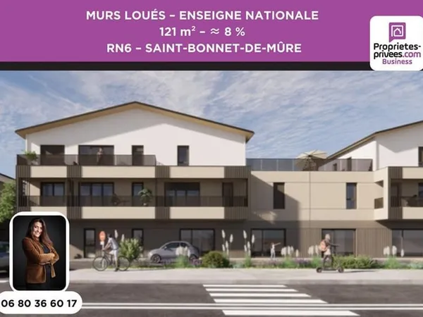 MURS COMMERCIAUX LOUÉS 121 m² - RN6 SAINT-BONNET-DE-MÛRE