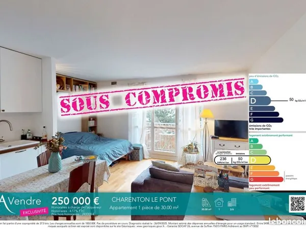 Studio 1 pièce 30 m²