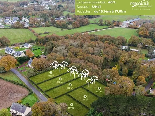 Terrain 697 m² Besne