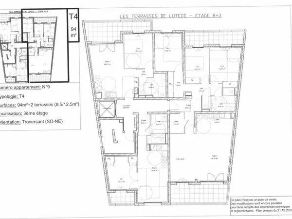 T4, ascenseur, terrasse, balcon, parking en option