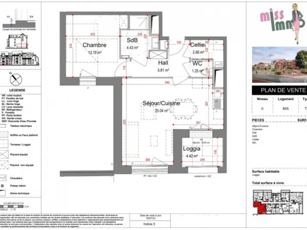 Appartement 2 pièces 52 m²