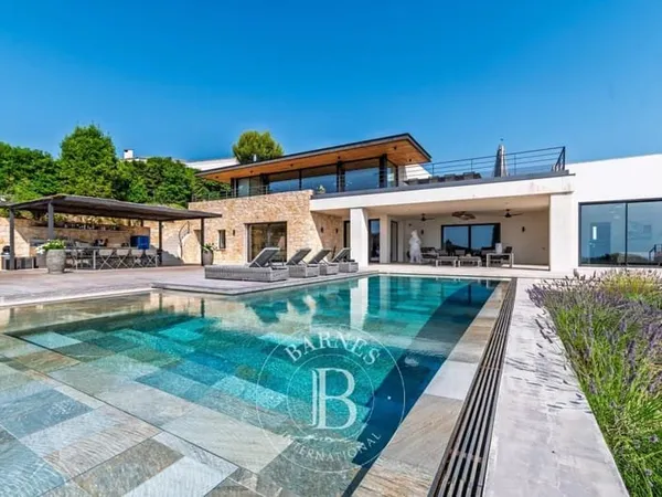 À pied du village de Biot - Magnifique contemporaine récente vue mer et village - 6 chambres