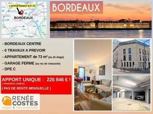 Vente en nue propriété - H77 ans - BORDEAUX (33000)